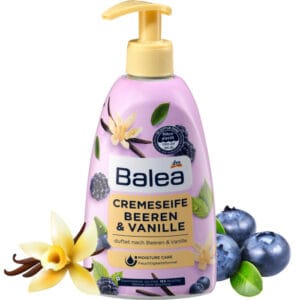 Balea Cremeseife Beeren & Vanille 500ml - Mydło w płynie o świeżym zapachu jagód i wanilii.