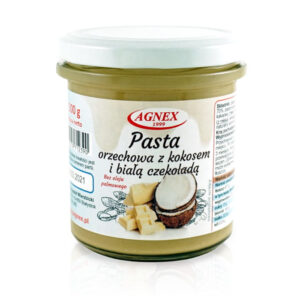 Pasta Orzechowa z Kokosem i Białą Czekoladą - Smakowita i Zdrowa Przekąska 300g.