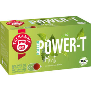 Herbata czarna Teekanne Power-T Mint BIO 18szt. - aromatyczna i pobudzająca mieszanka z miętą.