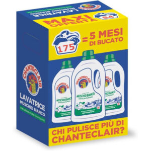 Zestaw 5x Chanteclair Muschio Bianco 1,5L - płyn do prania białych i kolorowych tkanin z białym piżmem.