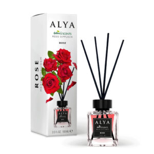 Alya Rose Reed Diffuser 100ml - Odświeżacz powietrza z patyczkami o zapachu róży.