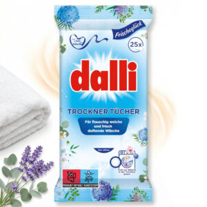 Dalli Trockner Tucher 25szt. - Zmiękczające chusteczki do suszarki.