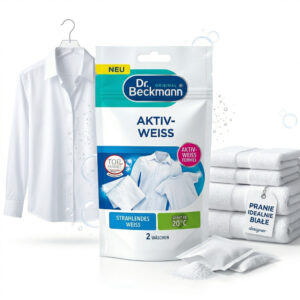 Dr. Beckmann Weiss 80g - Saszetki wybielające do białych tkanin.