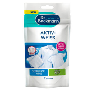 Wybielacz do tkanin Dr. Beckmann Weiss 80g - skuteczne saszetki do białych tkanin.