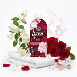 Lenor Jasmin & Rose De Mai Concentrate Fabric Softener 1,176L - Płyn do płukania tkanin o intensywnym zapachu jaśminu i