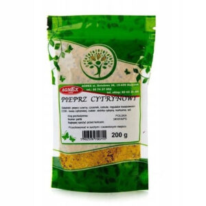 Pieprz Cytrynowy 200g - Aromatyczna Mieszanka Przypraw do Potraw Zdrowej Żywności.