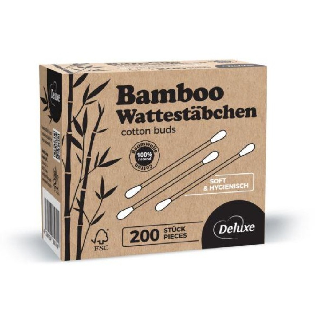 EcoBamboo Watte 200szt - ekologiczne bambusowe patyczki higieniczne.