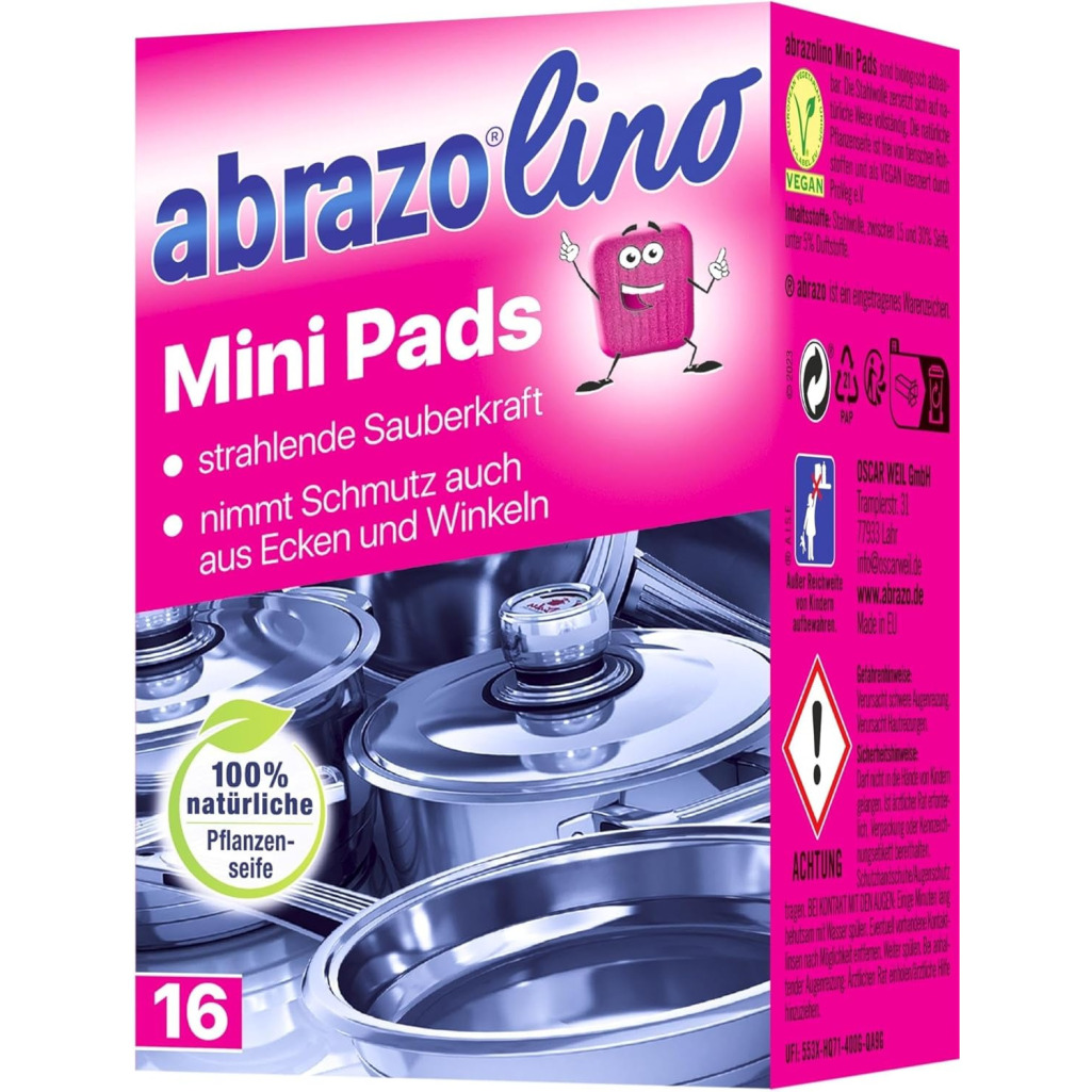 Abrazo Abrazolino Mini Pads 16szt. (czyściki do garnków, grilla i piekarnika) – zdjęcie produktu