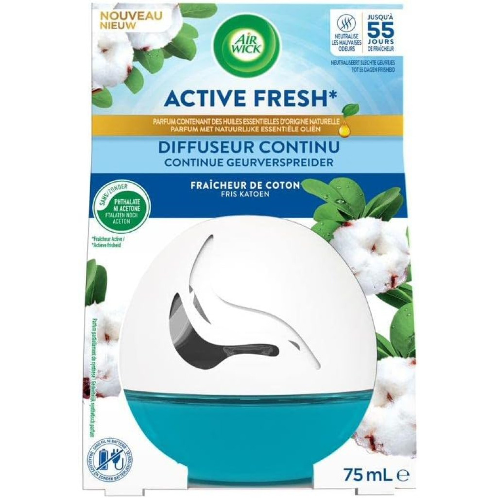Air Wick Active Fresh Fraicheur de Coton 75ml (odświeżacz powietrza) – zdjęcie produktu